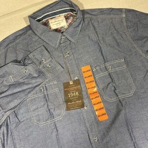 Weatherproof Vintage Chambray Button Down Shirt Mens 2XL Denim Outdoorsy NWT